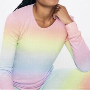 VS Pink Pastel Rainbow Cozy Sleep Tee